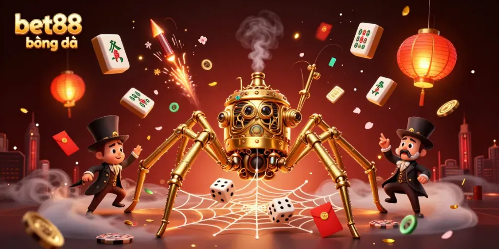 Experience thrilling bets with bet88 bóng đá in this vibrant 3D rich casino scene.
