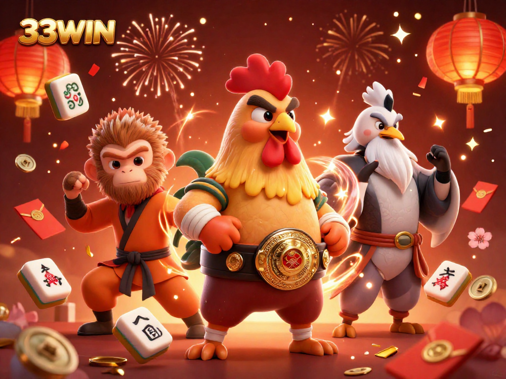 Engage with thrilling games at 33WIN featuring dynamic 3D characters and vibrant casino elements.