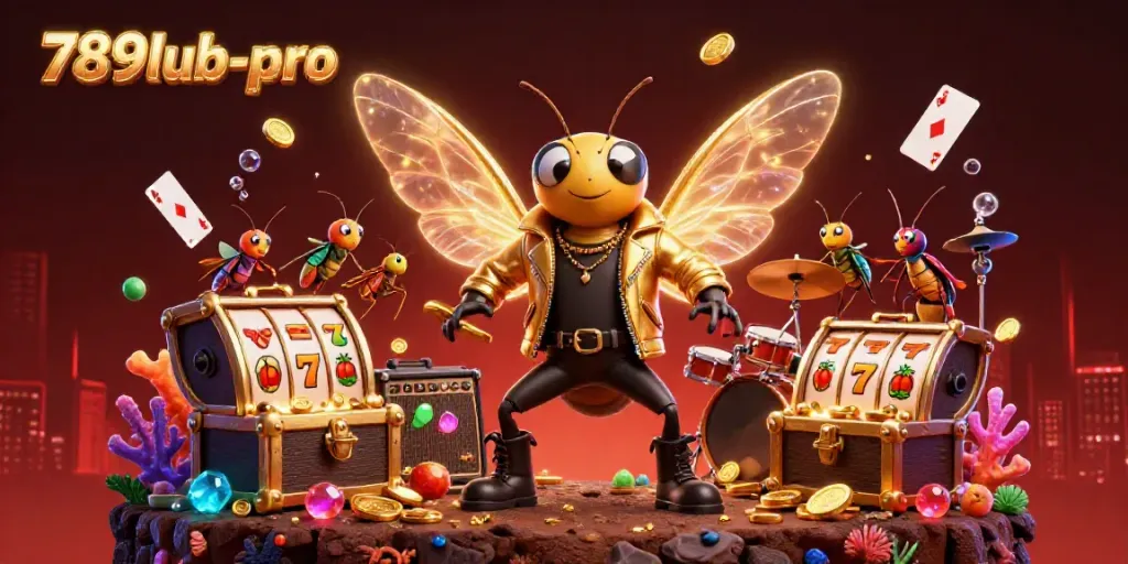 Engage with the thrilling atmosphere of 789lub-pro, featuring a vibrant 3D lottery and casino illustration.