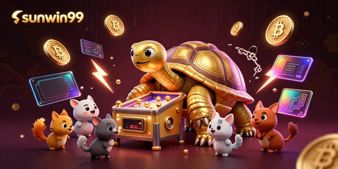 Experience excitement at sunwin99 with a golden tortoise pinball machine and cryptocurrency treasures.