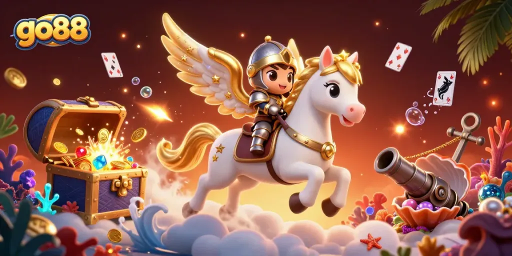 Win at go88 while experiencing a vibrant 3D gaming adventure full of treasures and magical elements.