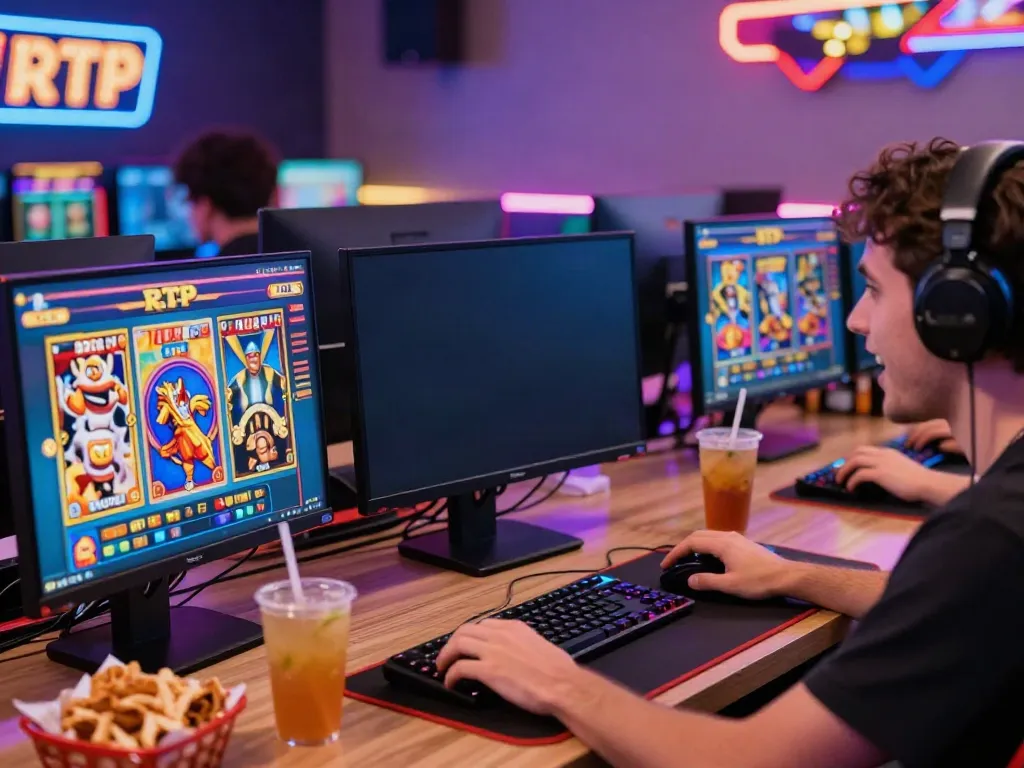 Engaging scene of a player enjoying RTP slot games online with vibrant graphics and immersive atmosphere.
