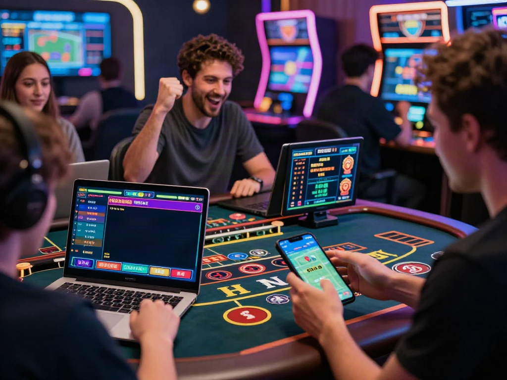 Online gaming excitement at https://man881.jp.net/ with players engaged in live matches and vibrant promotions.