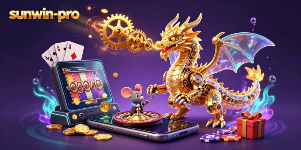 Engage in thrilling gameplay with sunwin-pro's immersive golden dragon and dynamic casino elements.
