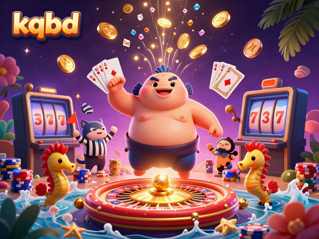 Experience thrilling kqbd action with a lively underwater casino scene featuring a puffed-up fugu in a sumo belt.