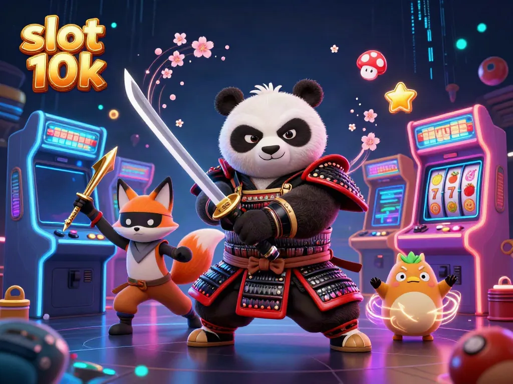 Experience thrill with slot 10k in this dynamic 3D illustration capturing a winning moment in an engaging casino environment.