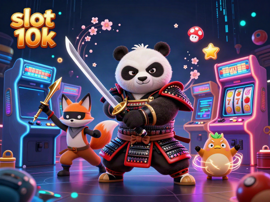 Experience thrill with slot 10k in this dynamic 3D illustration capturing a winning moment in an engaging casino environment.