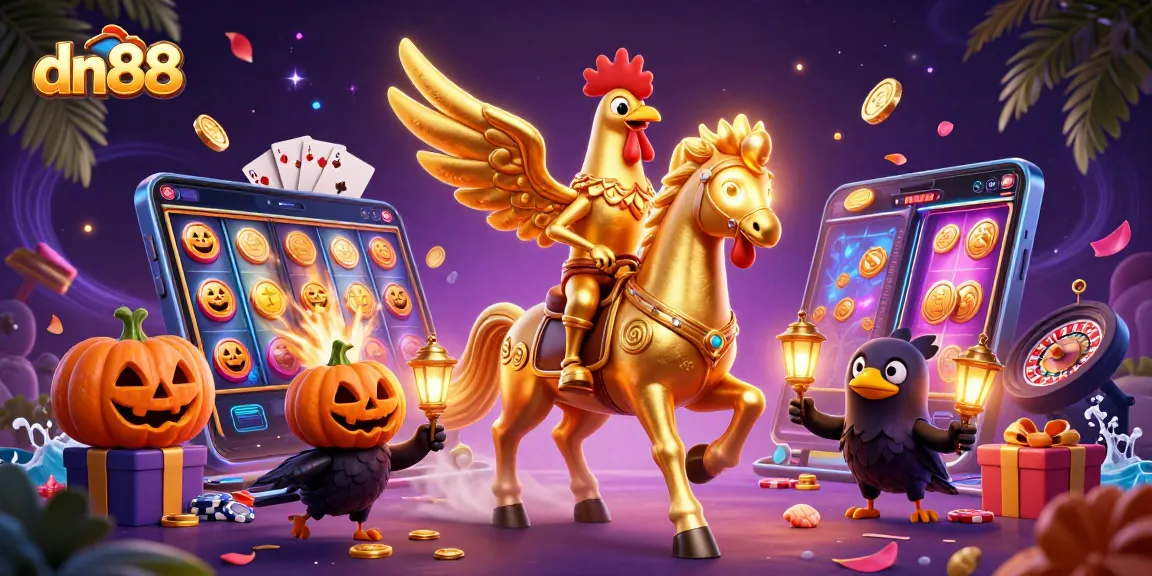 Win big at dn88 with thrilling casino adventures featuring gold and vibrant scenes.