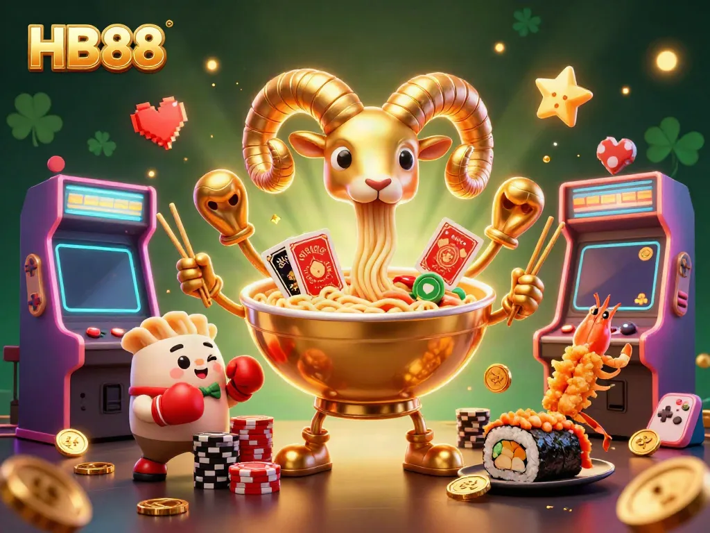 Engage in thrilling card dealing with HB88 characters in a vibrant casino illustration, highlighting entertainment.