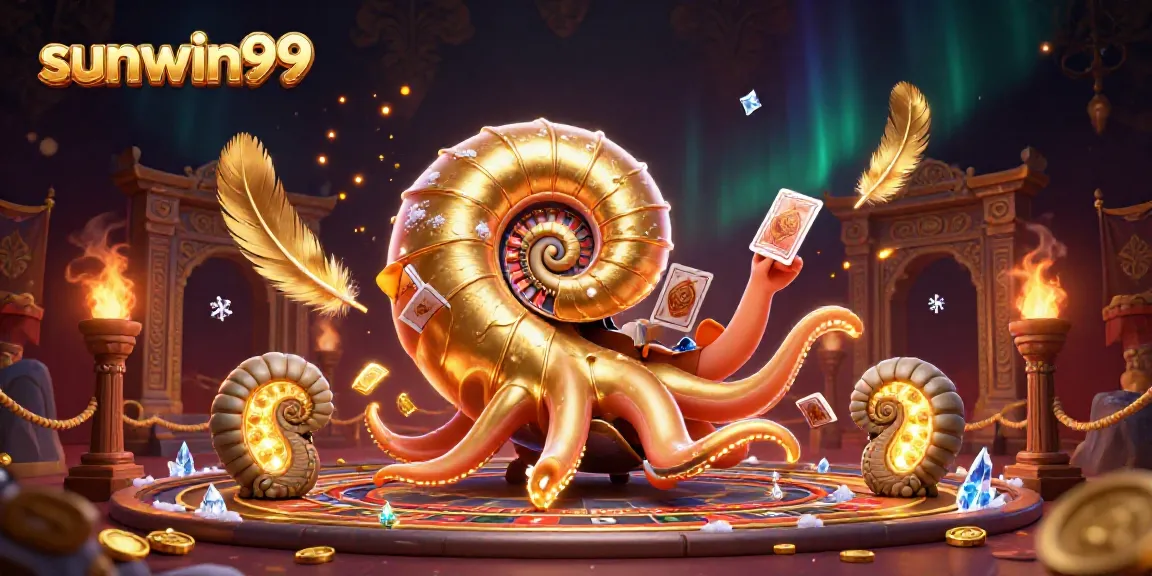 Engage in thrilling gameplay with sunwin99's dynamic casino scene featuring a giant nautilus.