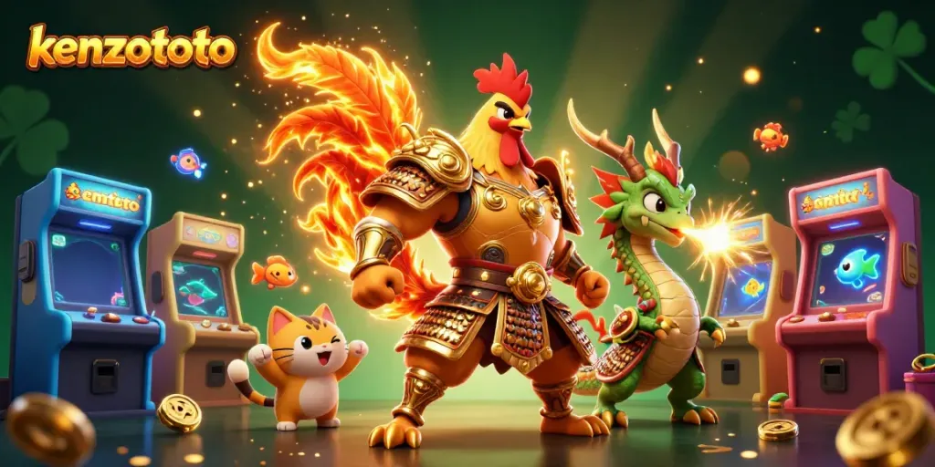 Kenzototo platform features vibrantly thrilling fish shooting characters and game elements