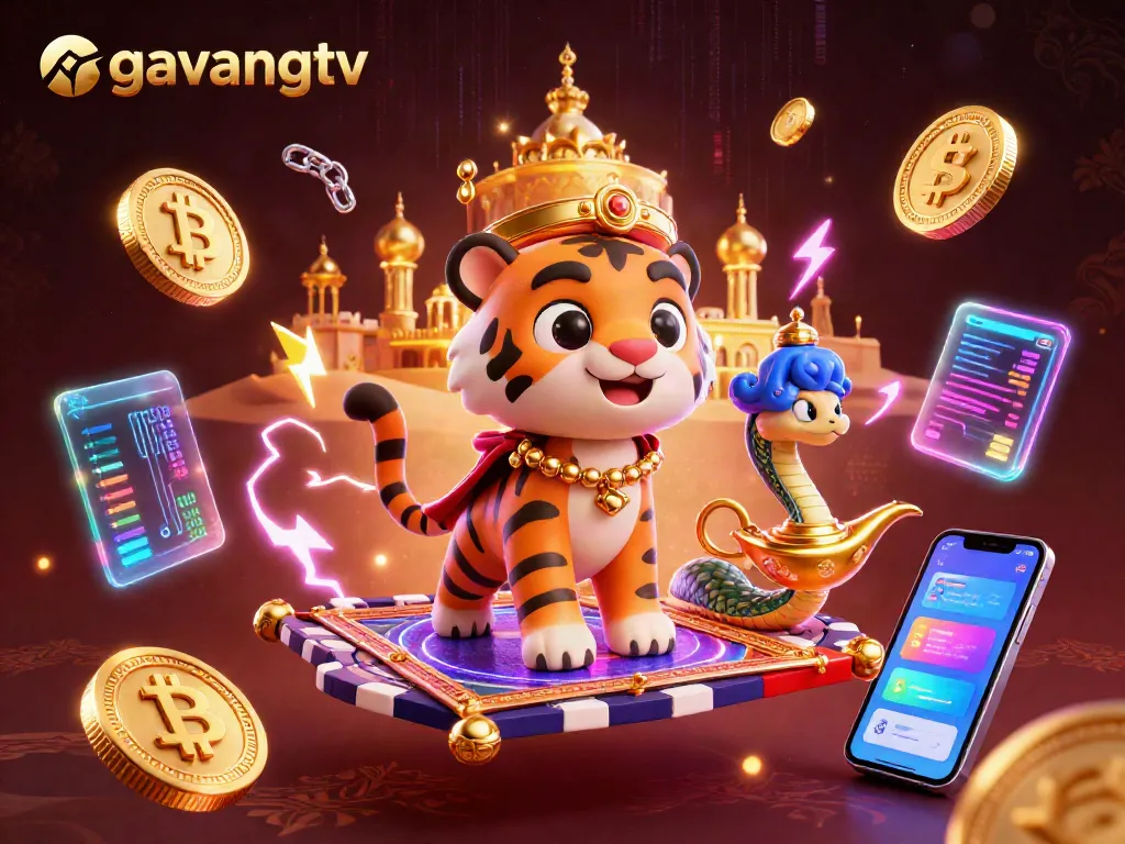 Join the excitement of gambling at gavangtv with a vibrant 3D casino scene filled with magical characters.