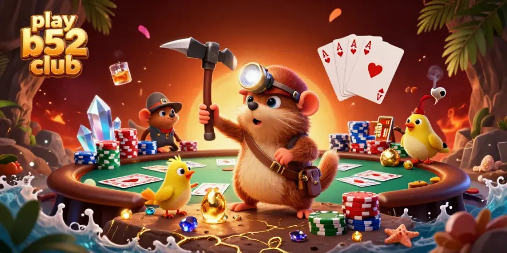Engage in thrilling gameplay at play b52 club with vibrant poker elements and treasure-hunting features.