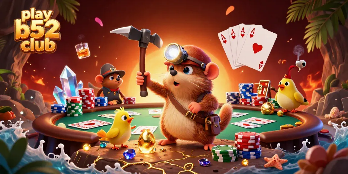 Engage in thrilling gameplay at play b52 club with vibrant poker elements and treasure-hunting features.