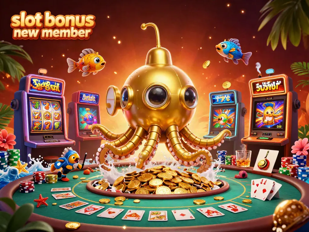 Experience thrilling adventures with the slot bonus new member in this dynamic casino scene.