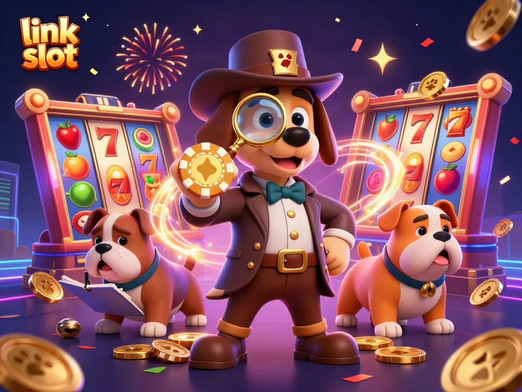Engage with exciting link slot games featuring a detective and treasure clues in vibrant 3D