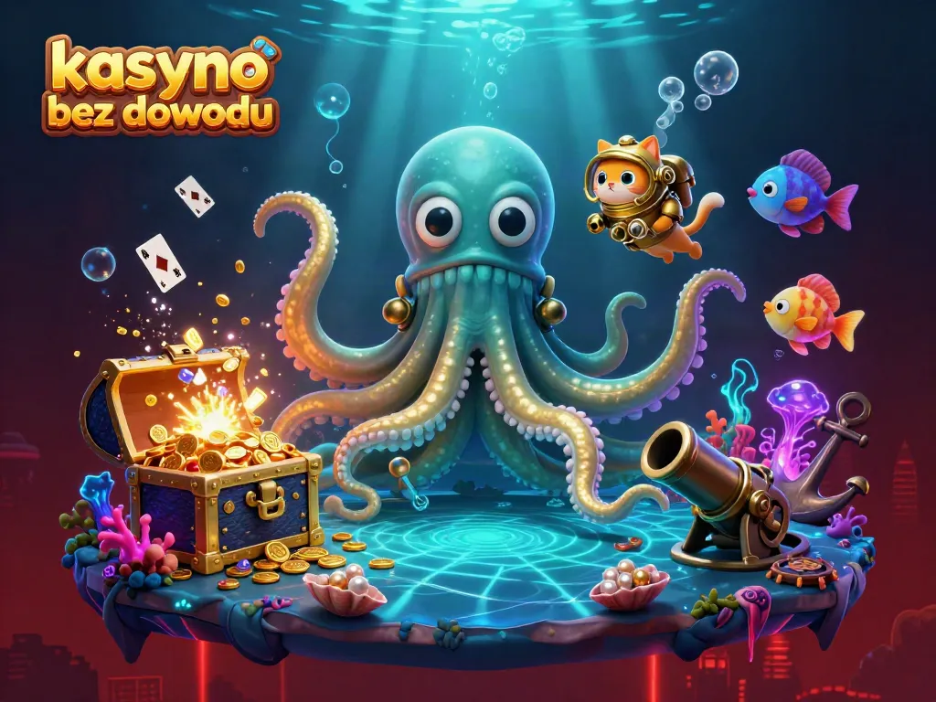 Experience the thrill of kasyno bez dowodu with a captivating kraken and diving cat in action.