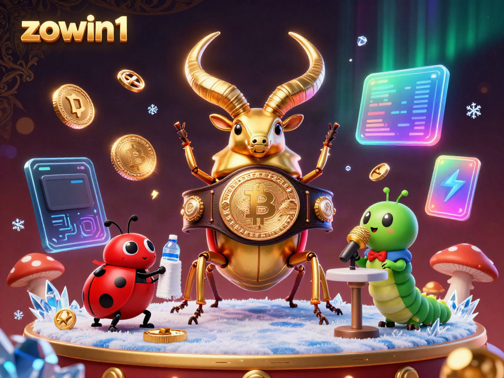 Bet on zowin1 with an epic boxing showdown featuring a golden stag beetle and lively casino elements