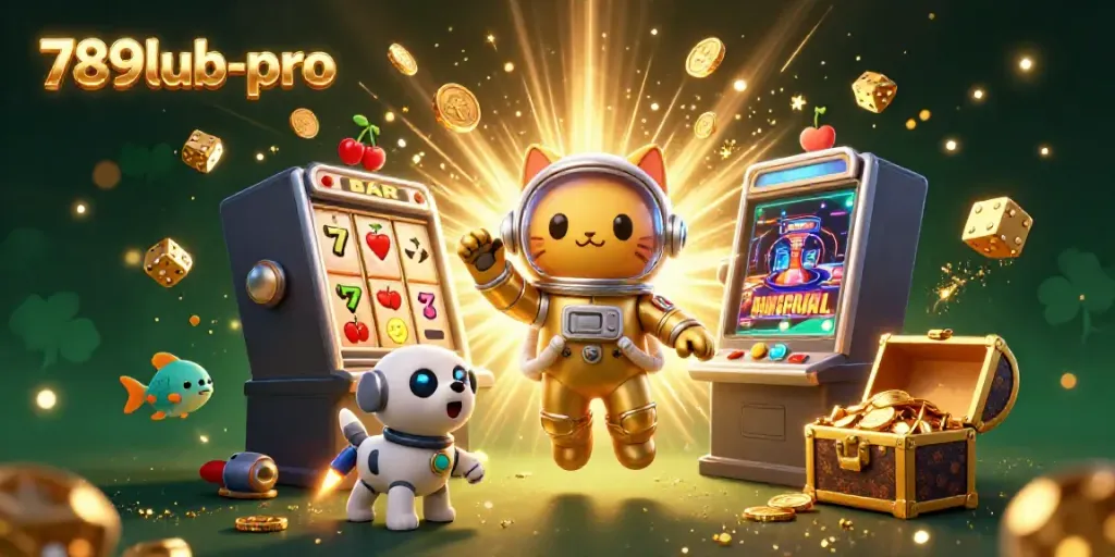 Experience the vibrant world of gambling with 789lub-pro, featuring a thrilling 3D jackpot scene.