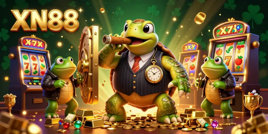 Experience thrilling gameplay with XN88 showcased in a lively casino scene filled with treasures and excitement.