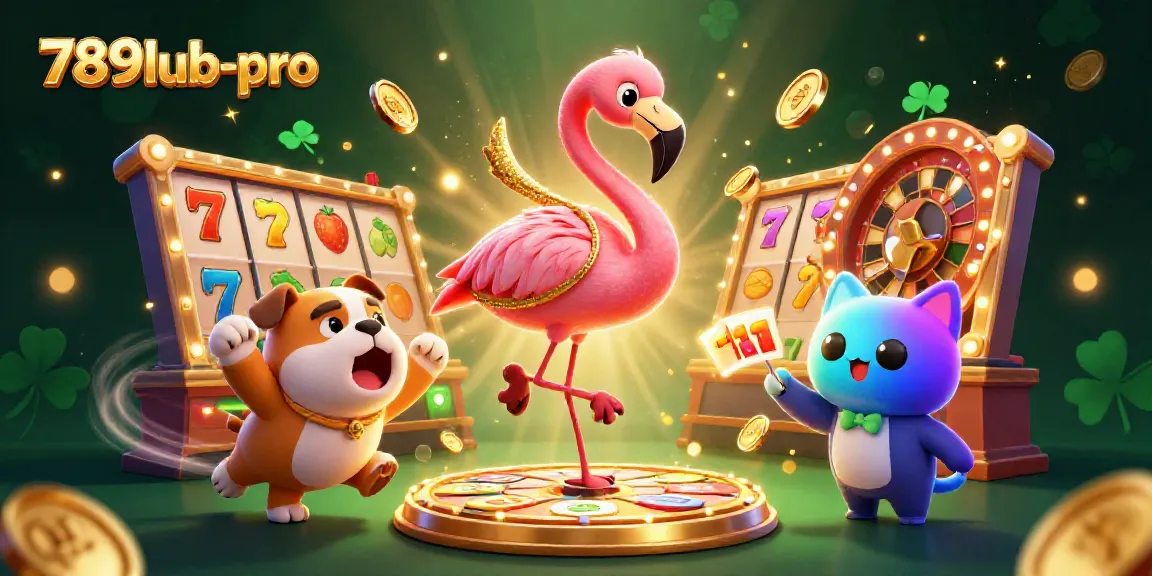Engage with 789lub-pro's exciting gaming showcase featuring a lively game show host and playful betting elements.