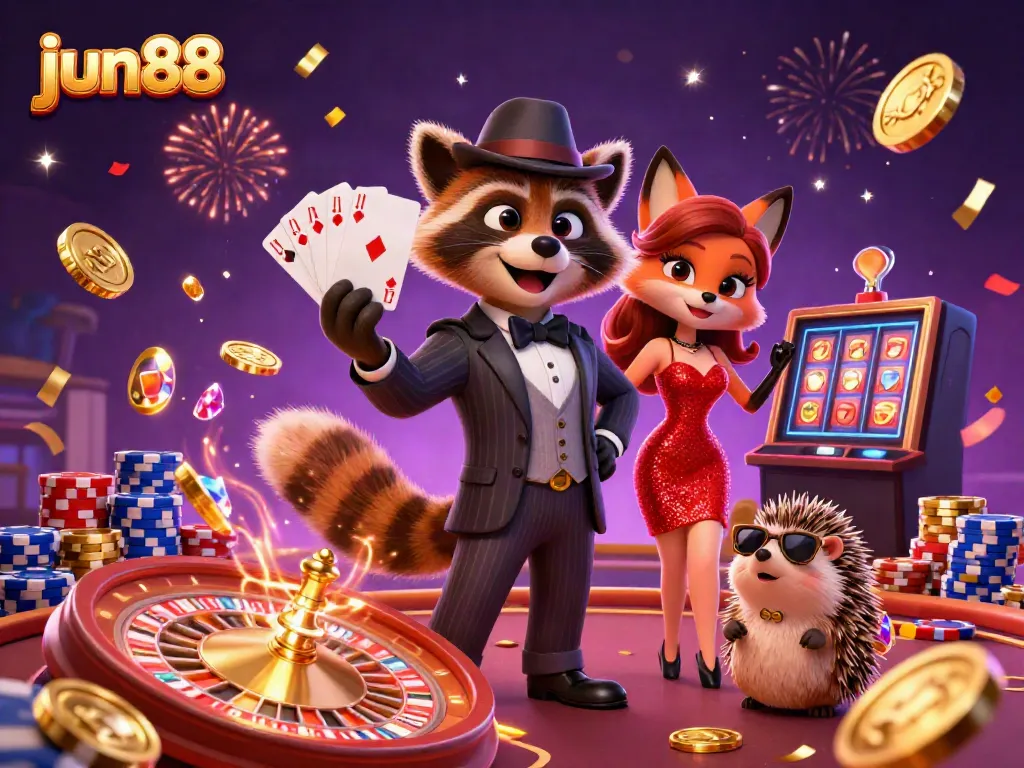 Experience the thrill of jun88 with a winning hand and vibrant casino visuals.
