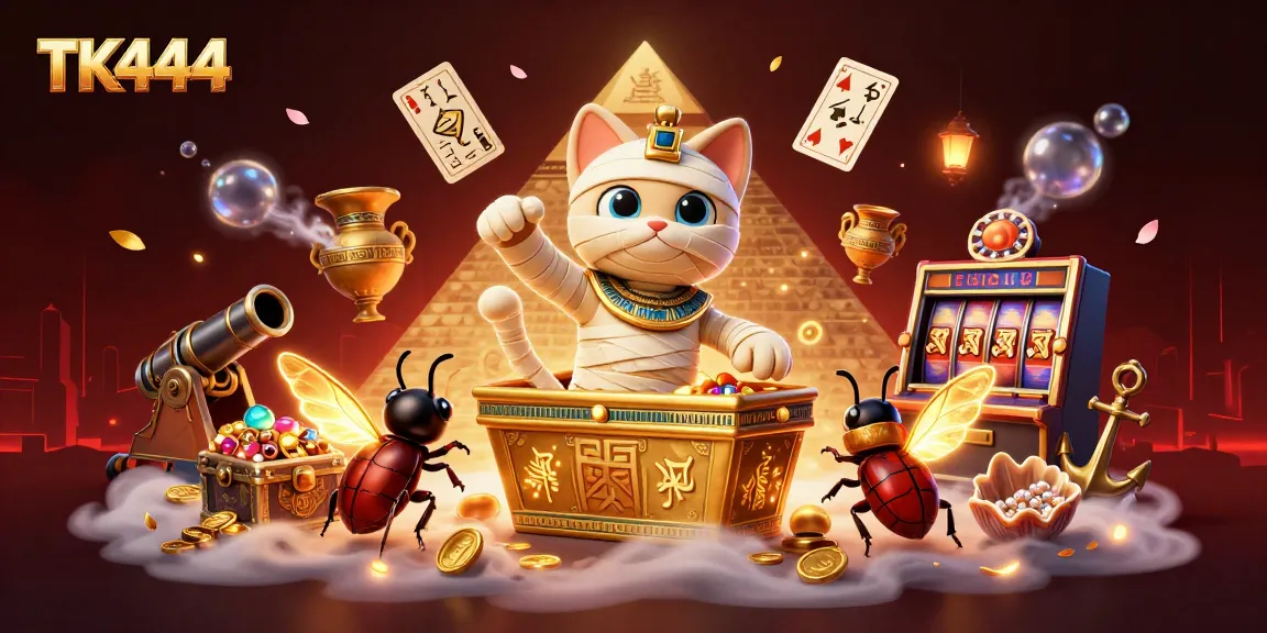 Experience excitement at TK444 with magical characters in a vibrant casino scene.