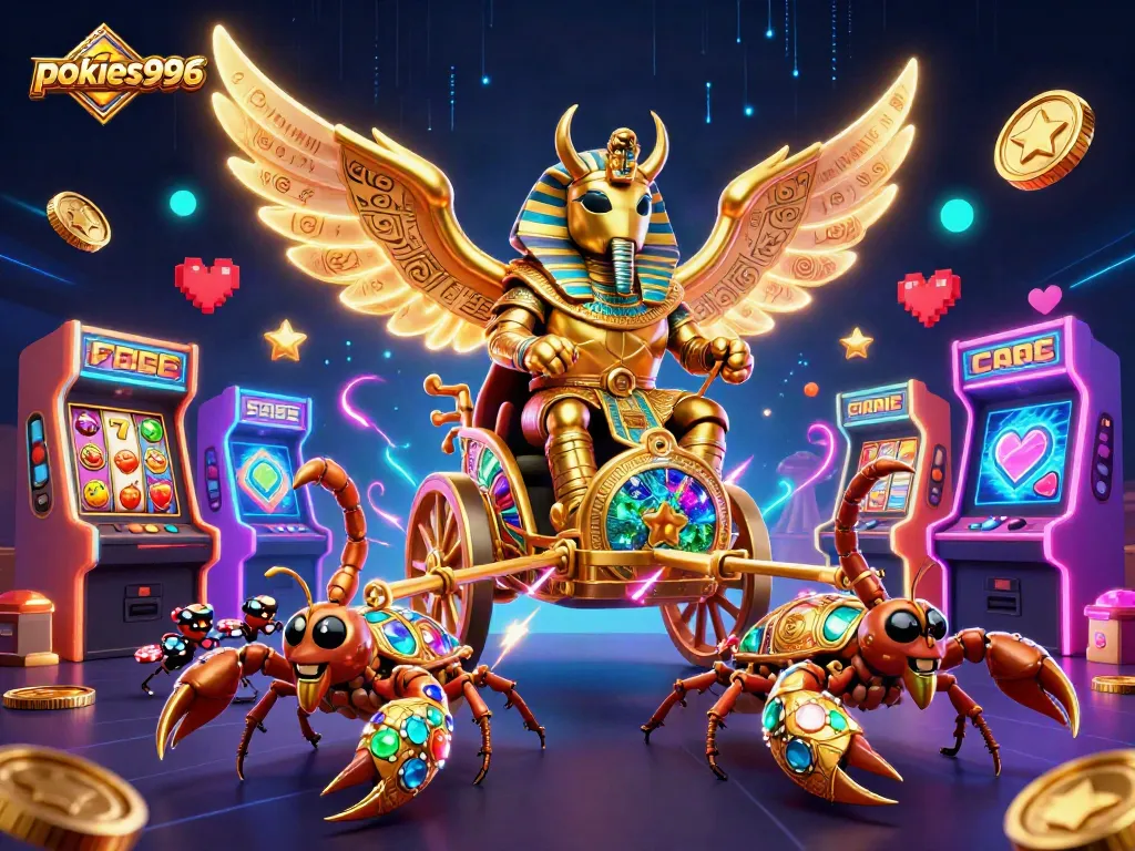 Experience the thrill of pokies996 as a golden scarab beats the odds in a dynamic casino adventure!