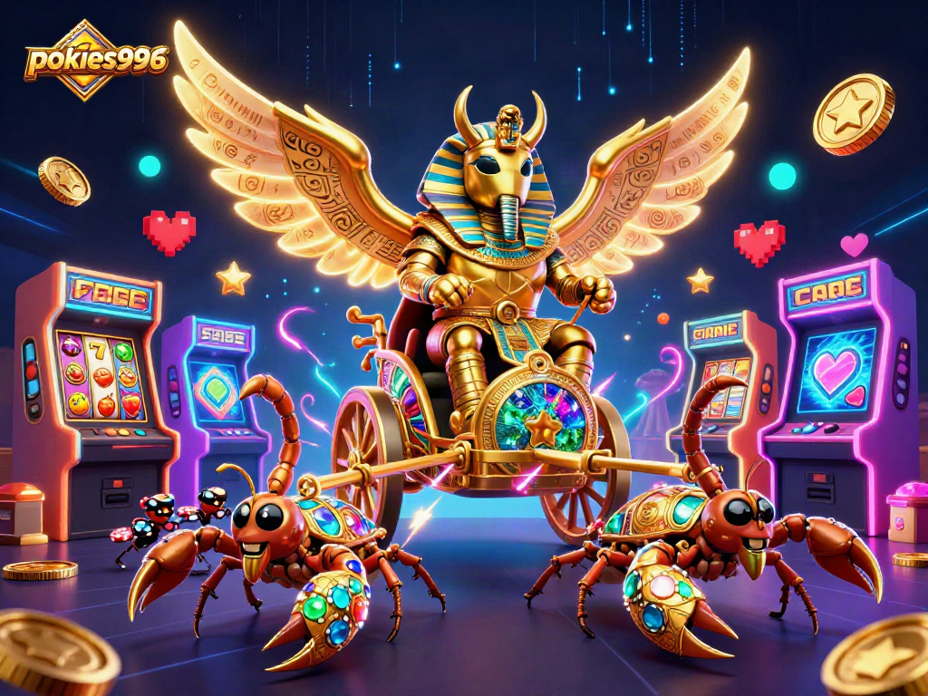 Experience the thrill of pokies996 as a golden scarab beats the odds in a dynamic casino adventure!