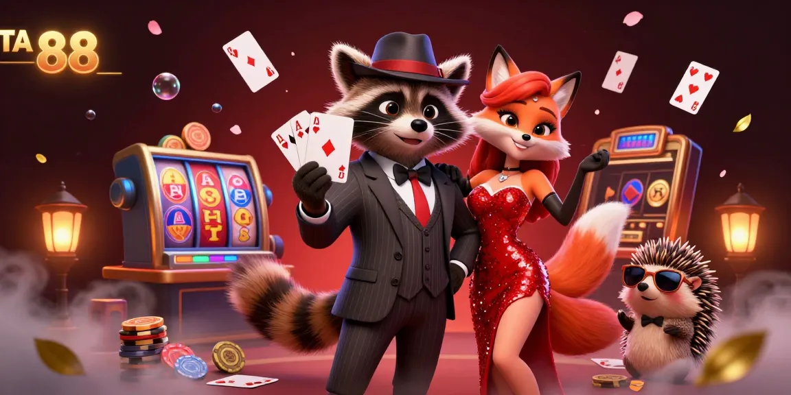 Experience thrilling action with TA 88 through this vibrant 3D casino scene featuring dynamic characters and game elements.