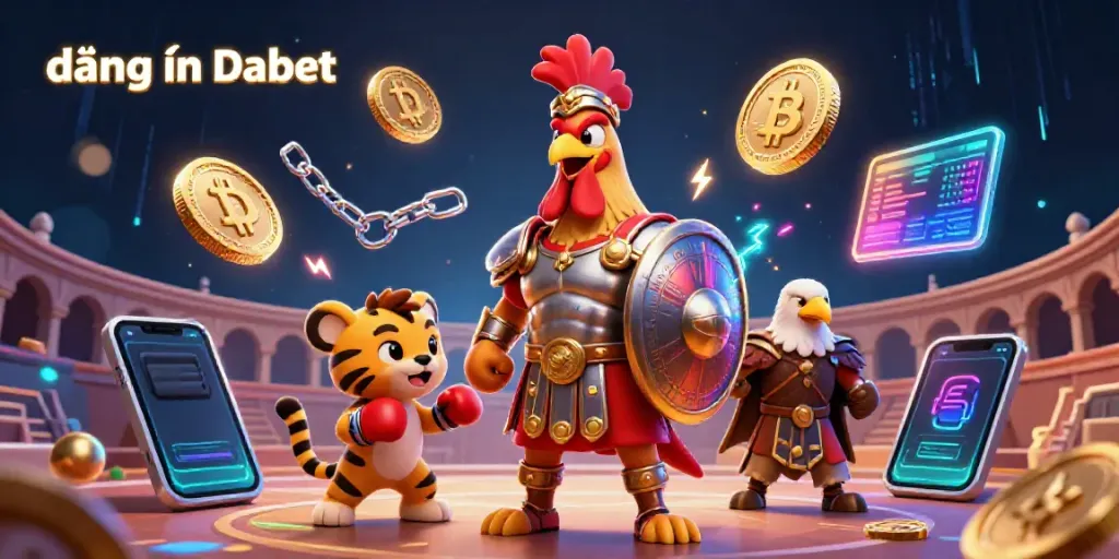 Engage with đăng nhập Dabet seamlessly in a vibrant casino-themed 3D illustration.
