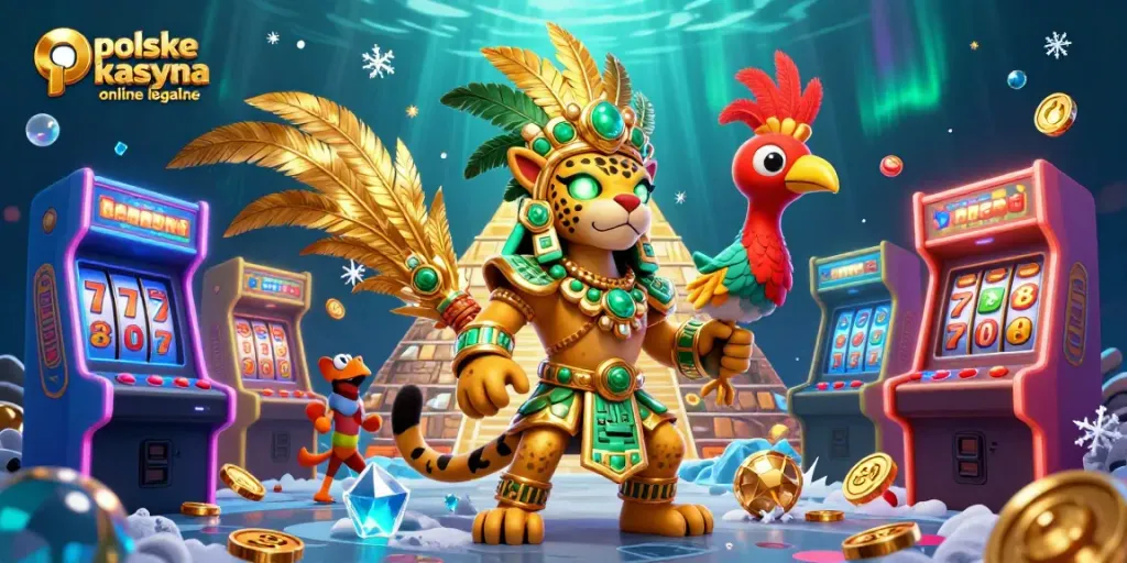 Play at polskie kasyna online legalne with engaging visuals of exciting games and vibrant characters.
