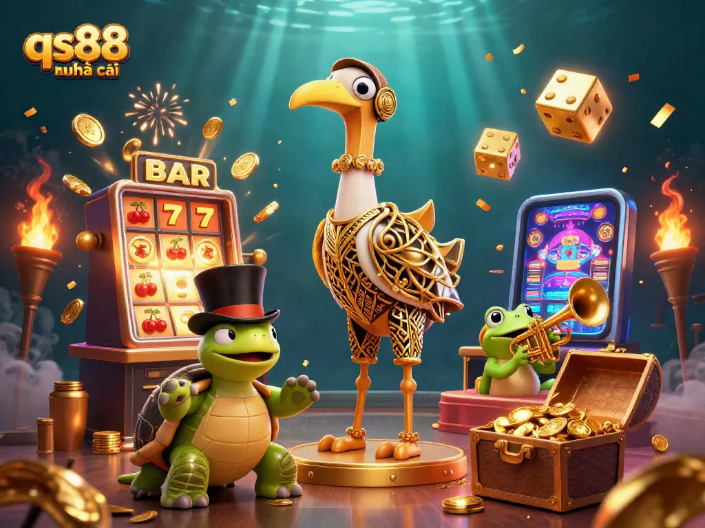 Experience excitement with qs88 nhà cái as golden coins burst from a jackpot slot.
