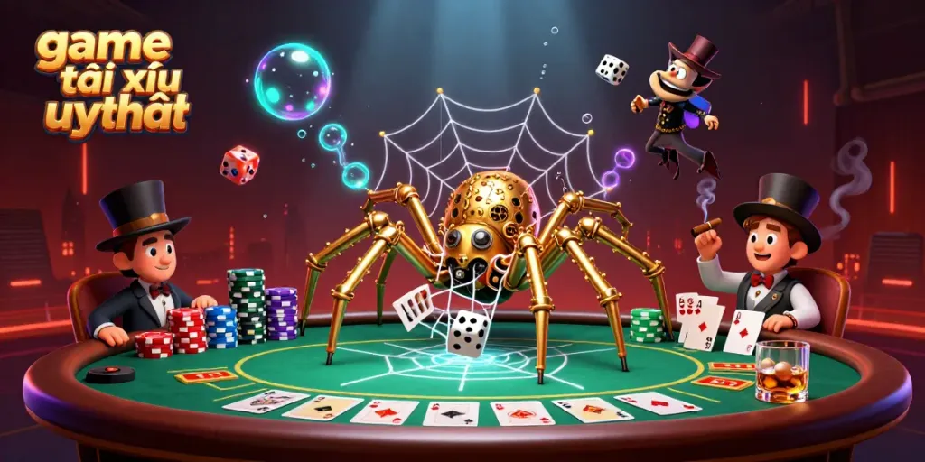 Experience thrilling gaming with the game tài xỉu uy tín featuring intricate designs and lively casino elements.